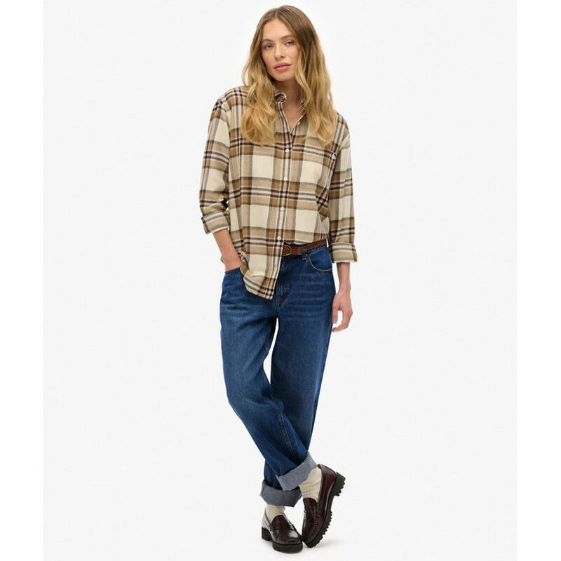 Superdry Check Flannel Boyfriend Shirt image number 3